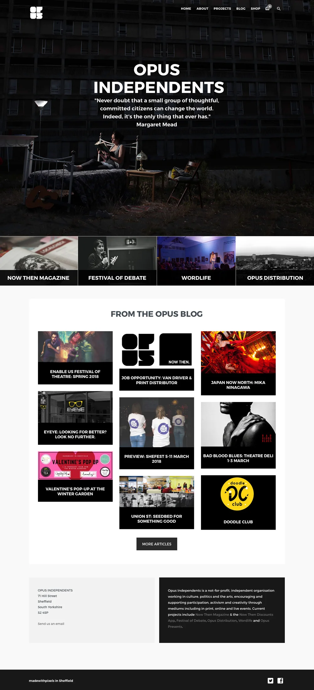Opus Independents website