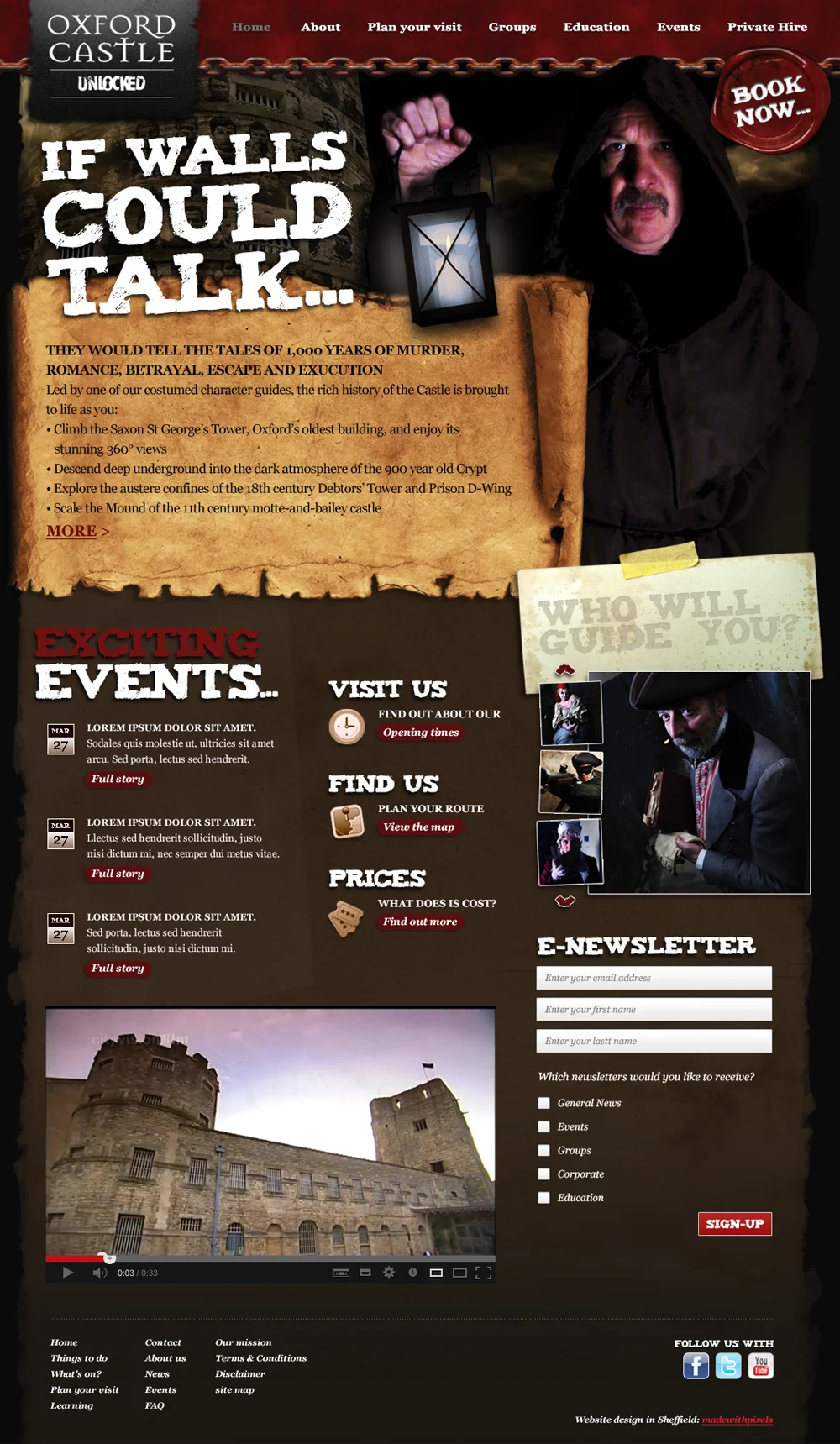 Oxford Castle website