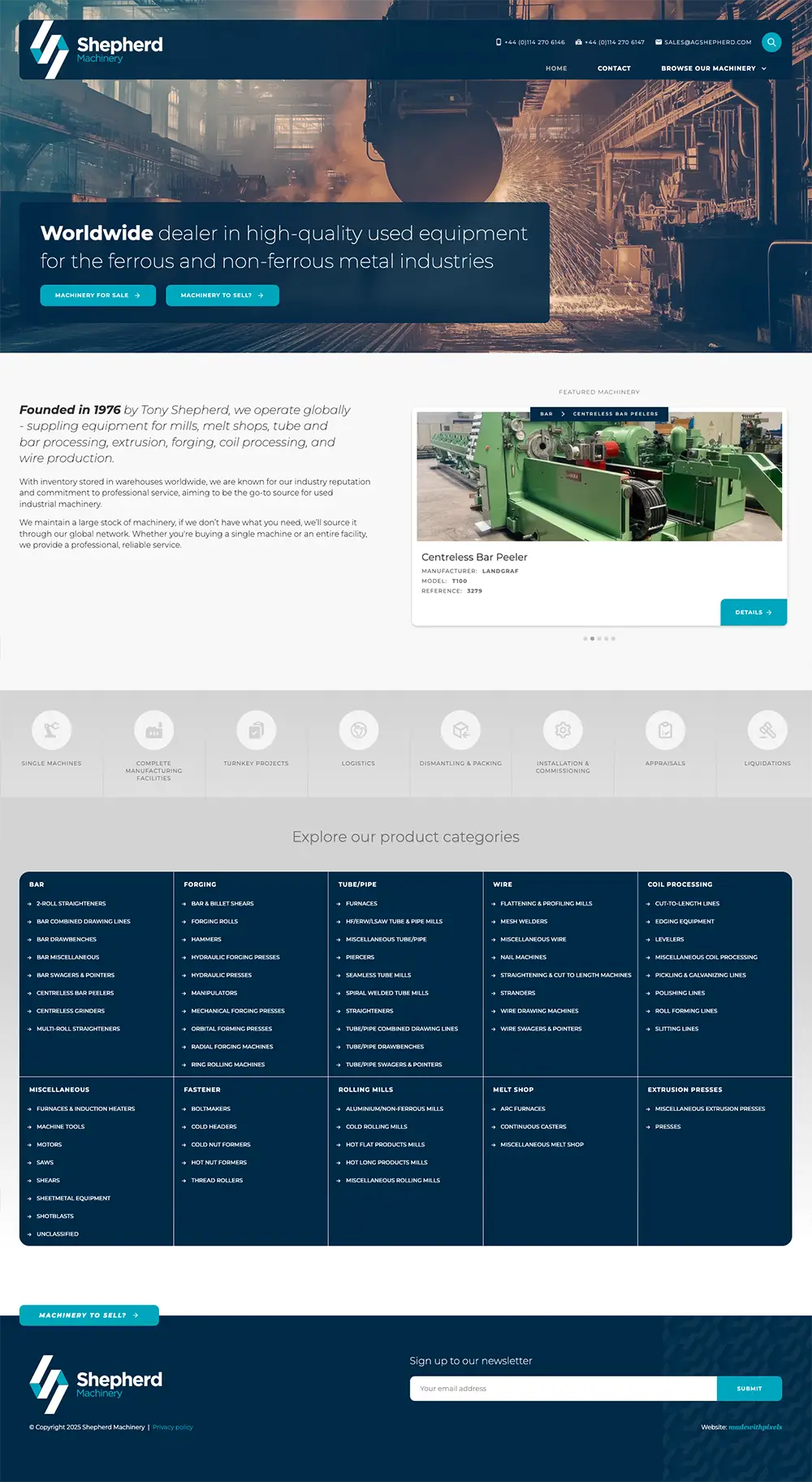 Shepherd Machinery website